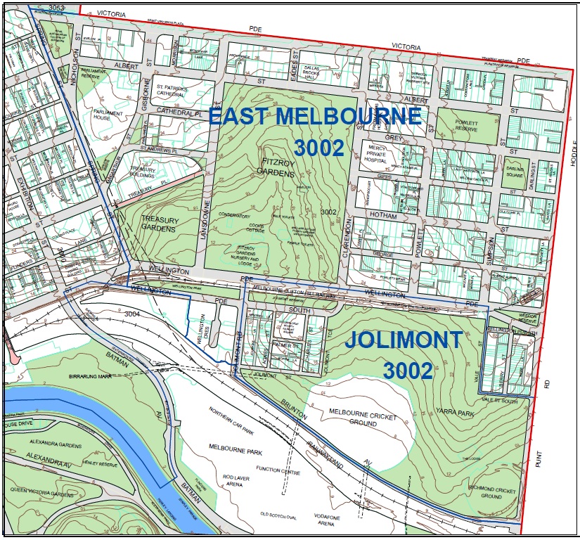East Melbourne Map